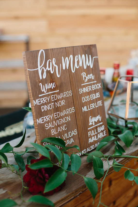 Bar menu