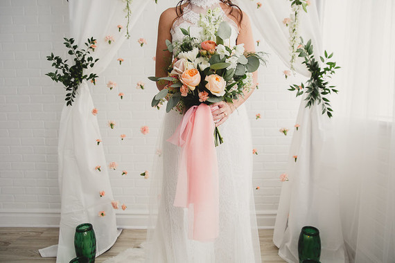 Peach bridal bouquet