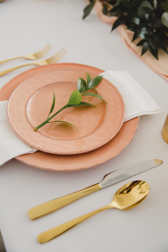 Peach place setting