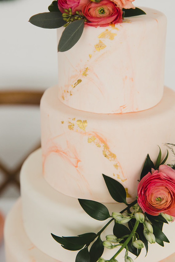 Peach wedding cake