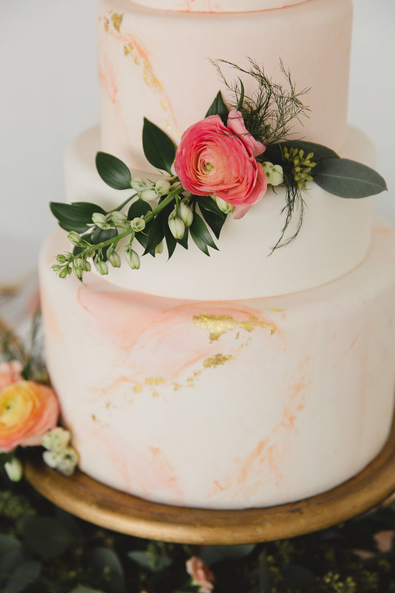 Peach wedding cake