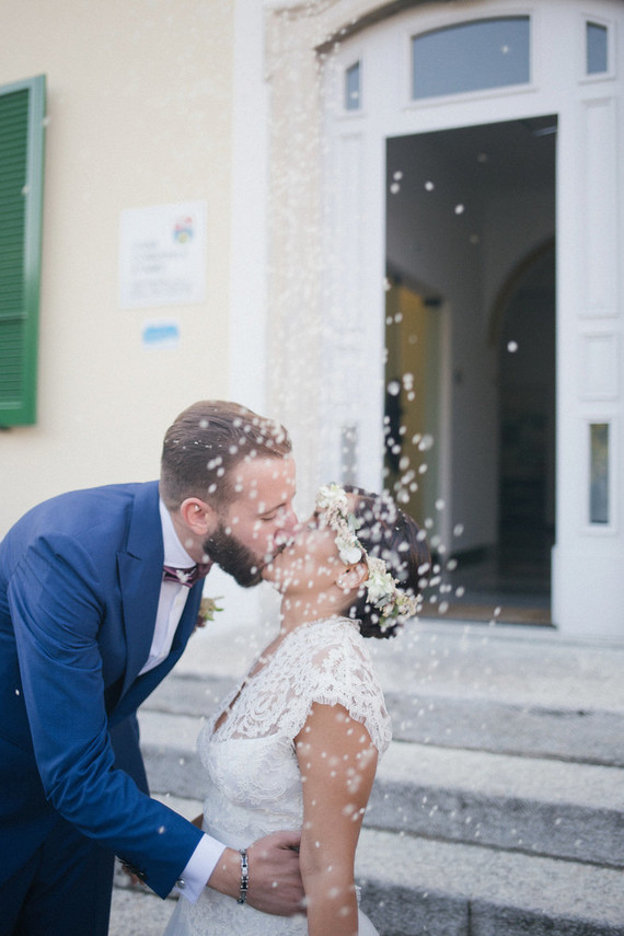 Confetti wedding portrait