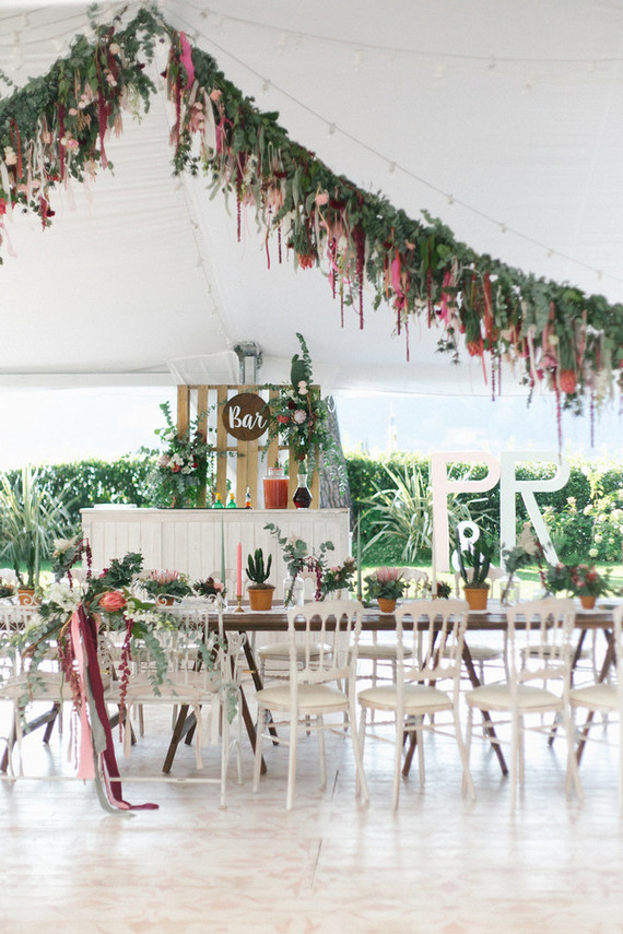 Bohemian wedding reception