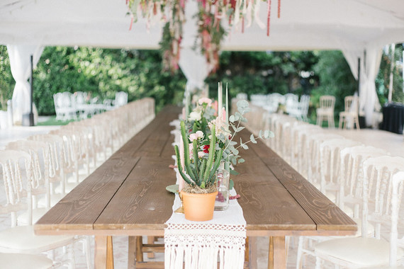 Boho macrame table runner
