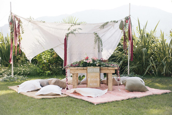 Bohemian wedding guest table