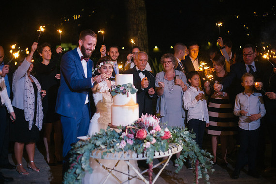 Wedding cake cutting