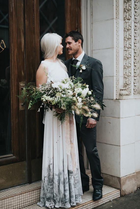 Moody wedding portrait