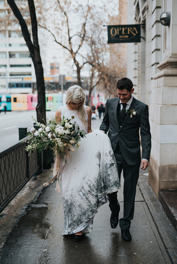 Dip dyed bridal skirt