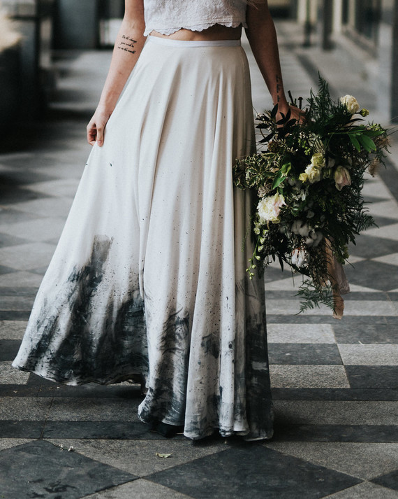 Dip dyed wedding skirt