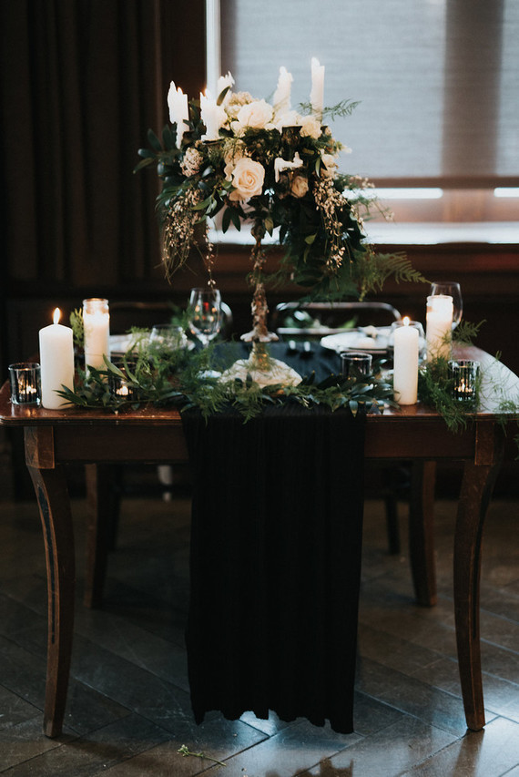 Moody wedding decor