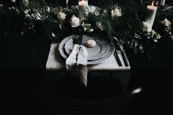 Moody gray place setting