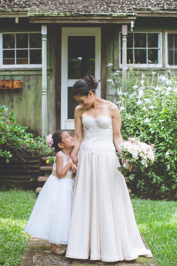 Bride and flower girl