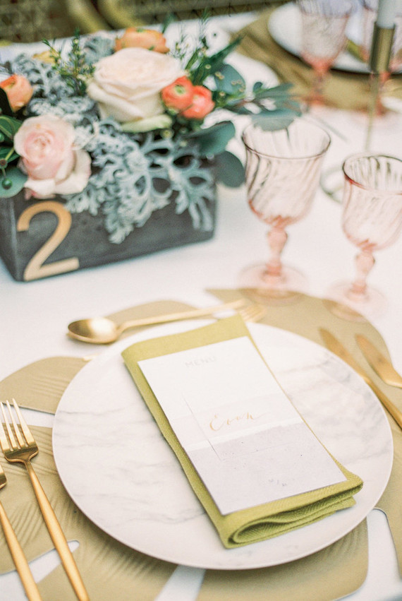 Modern gold place setting