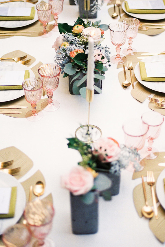 Modern gold table settings