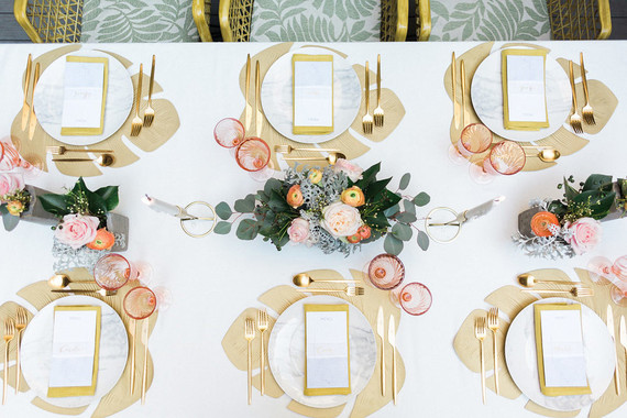 Modern gold table settings