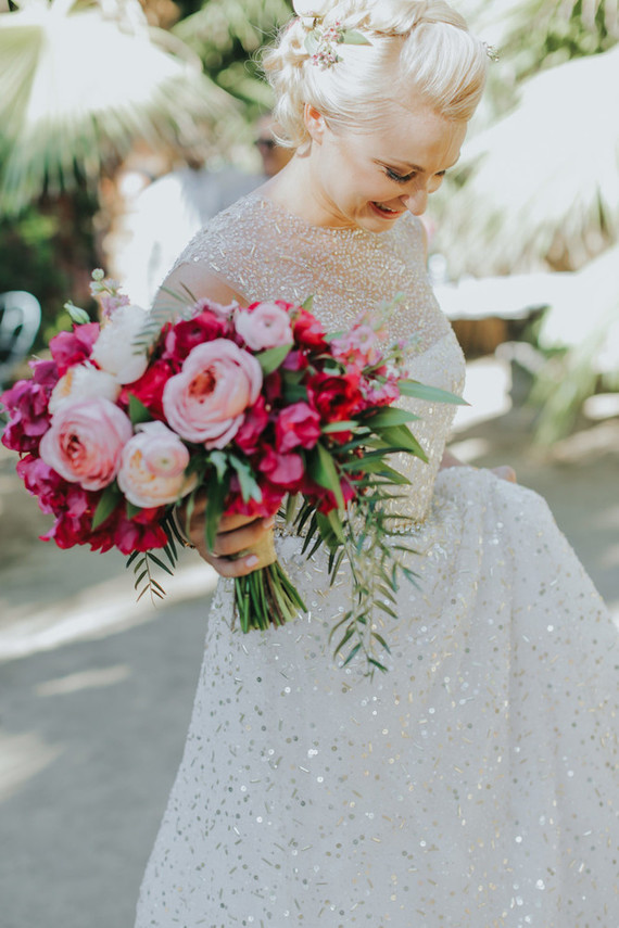 Modern pink bridal bouquet