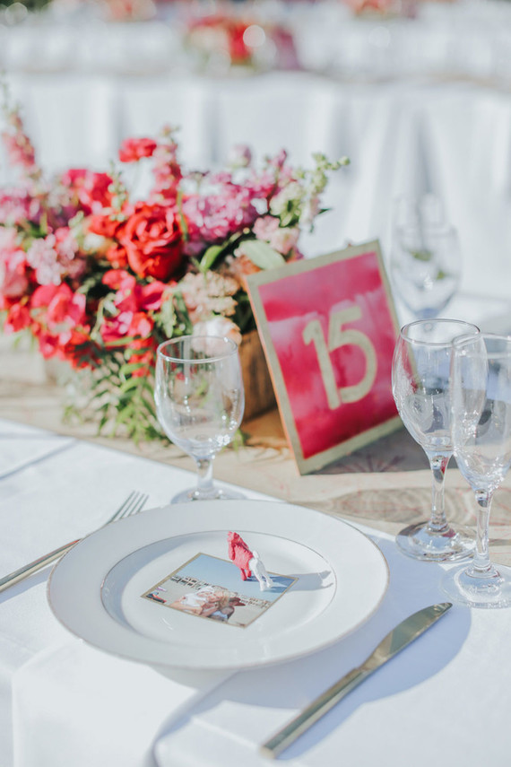Pink table numbers