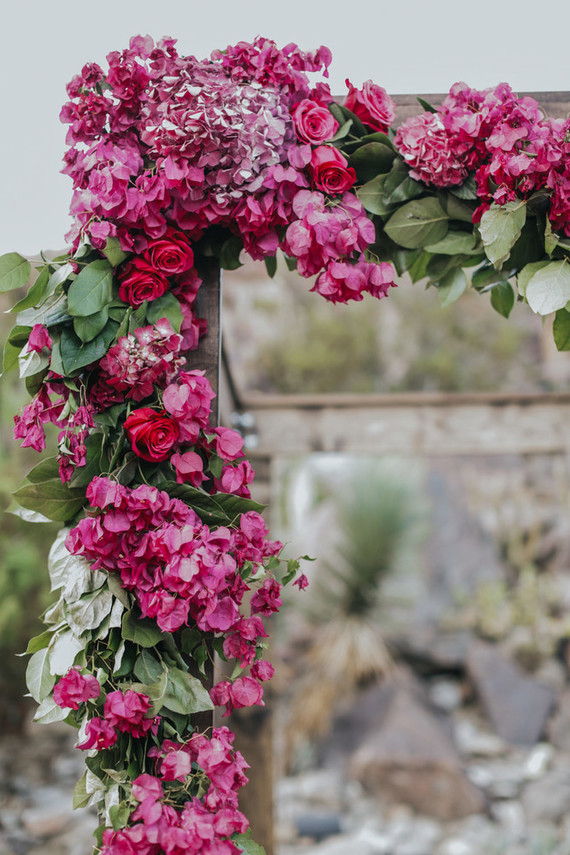 Pink floral arch
