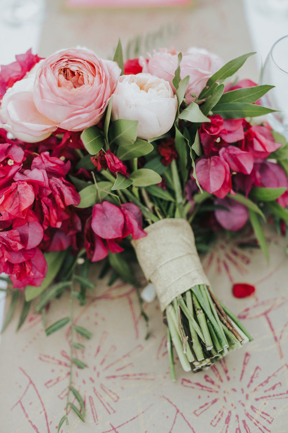 Hot pink bridal bouquet