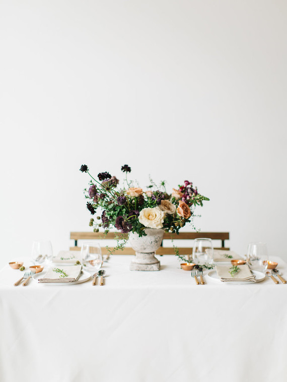 Organic floral arrangement