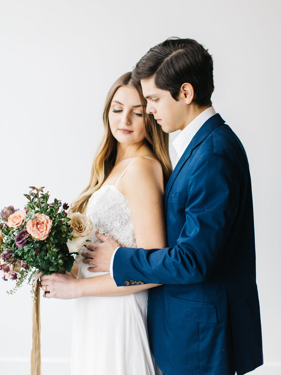 Minimal, organic bride and groom