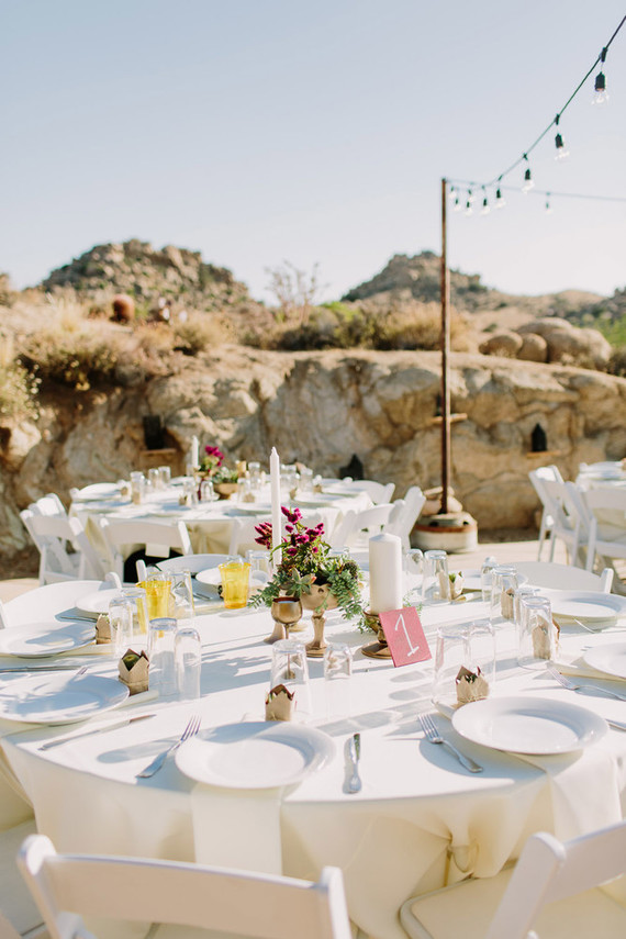 White reception tables