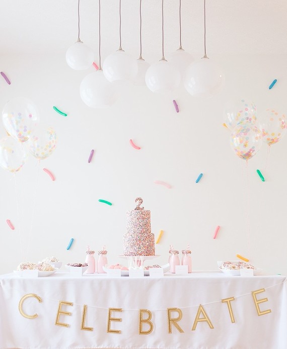 confetti girl's birthday party Inspiration