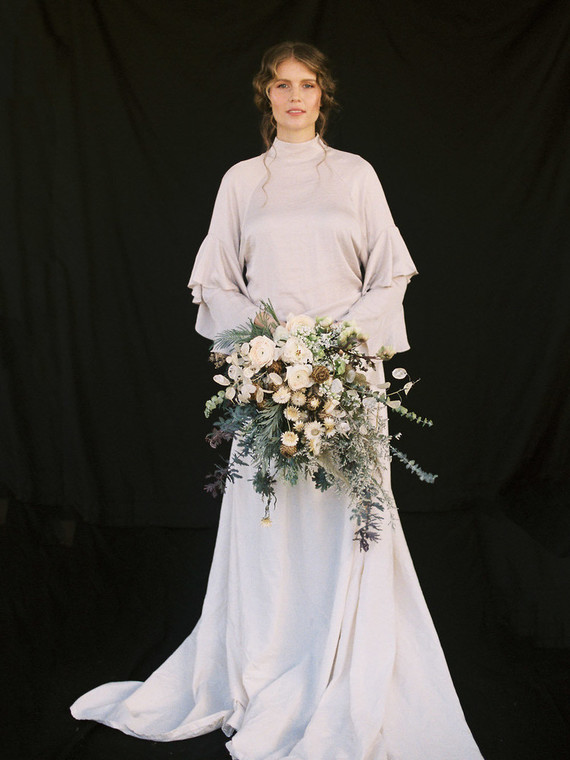 Green and bridal bouquet