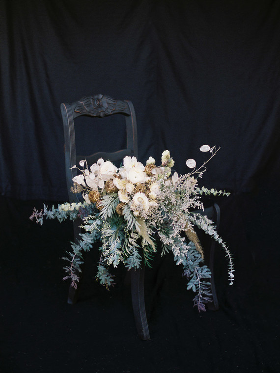 Green and bridal bouquet