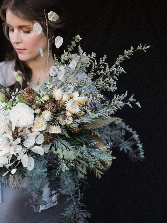 Green and bridal bouquet