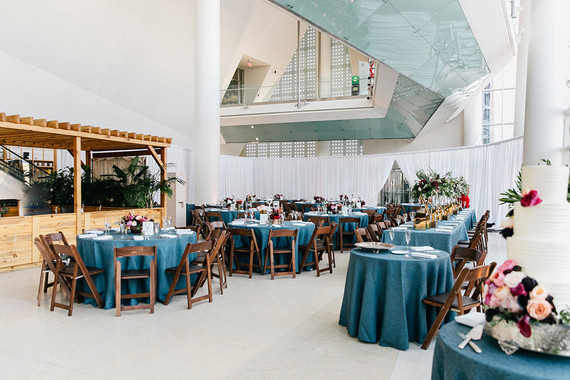 Blue reception tables Inspiration