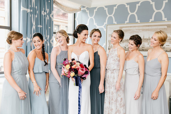 Blue bridesmaids dresses