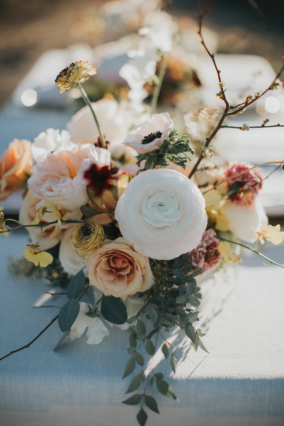 Bohemian spring wedding flowers
