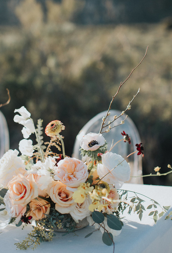 Bohemian spring wedding flowers
