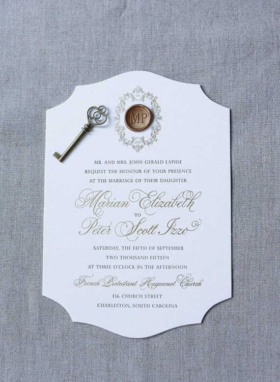 Gold wedding invitations