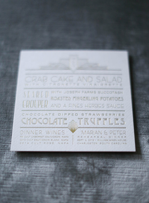 Gold menu Inspiration