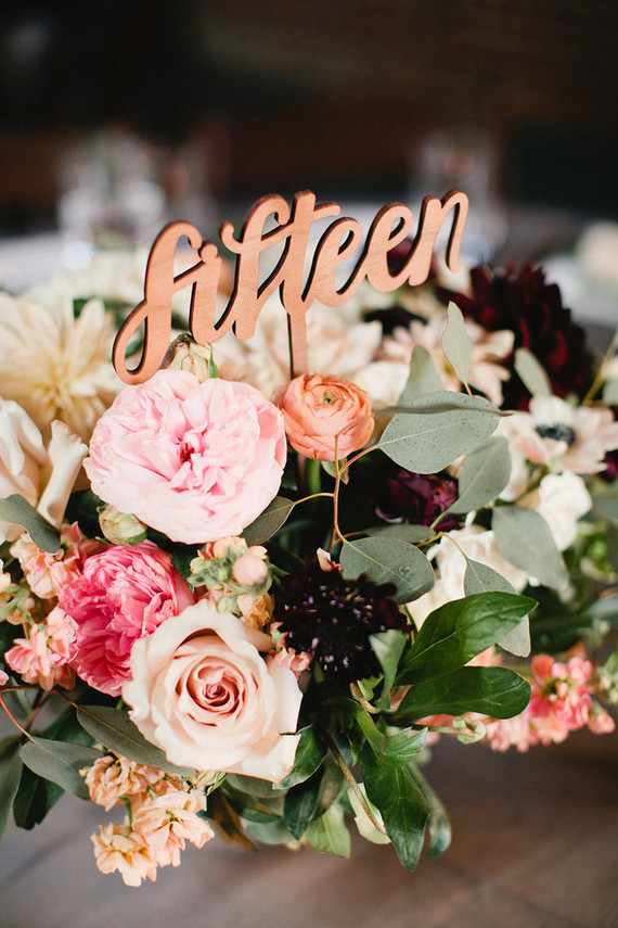 Laser cut table number