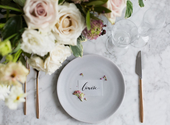 Modern spring place setting
