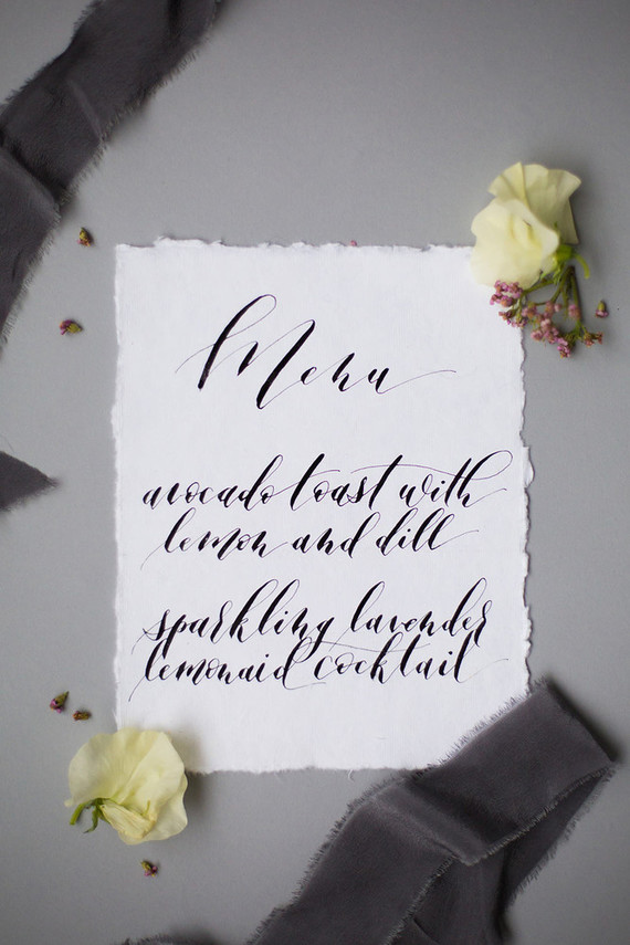 Calligraphy menu