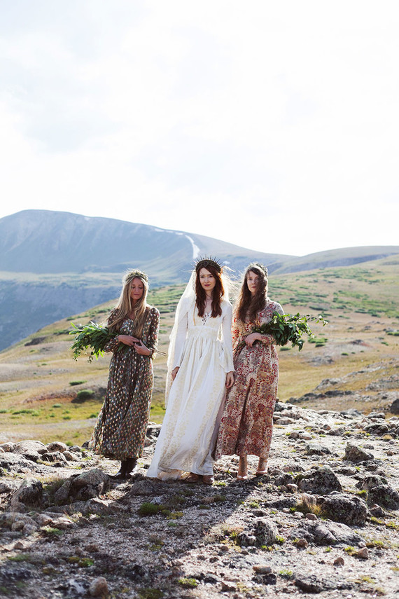 Bohemian bridal portrait