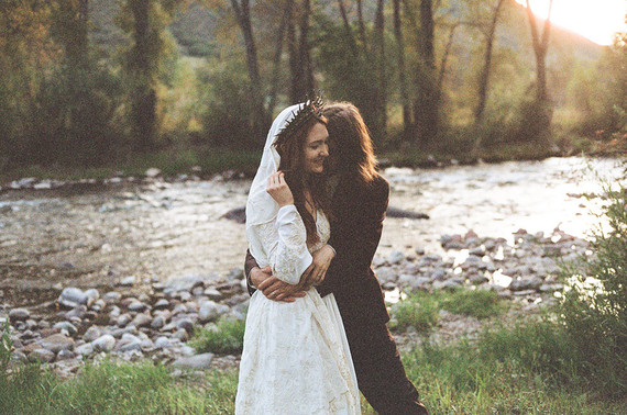Bohemian wedding portrait