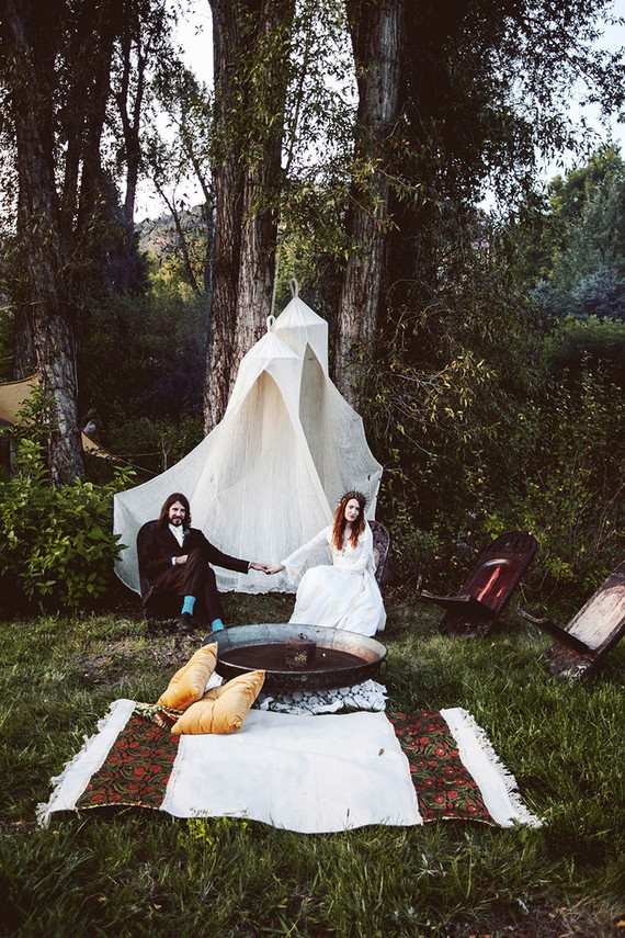 Bohemian wedding portrait