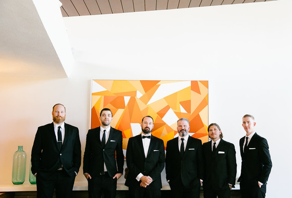 Mid-century inspired groomsmen portrait