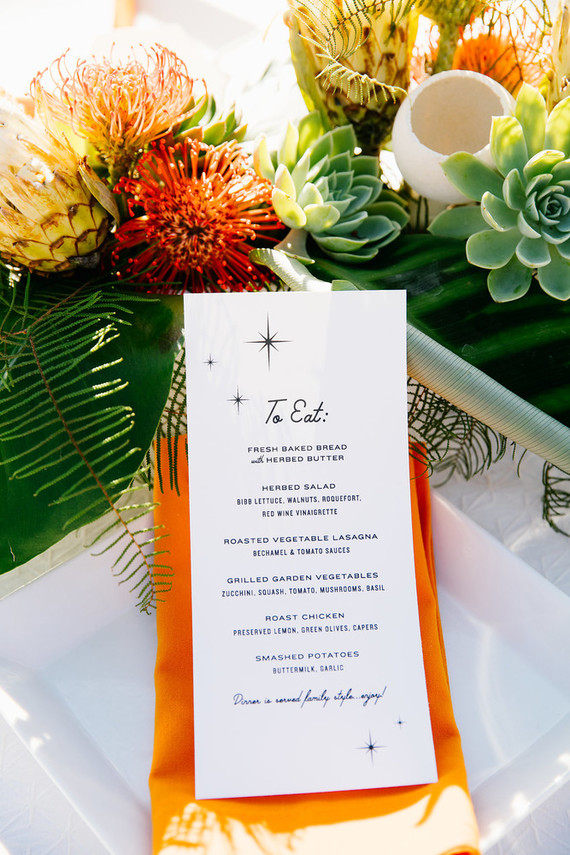 Mid-century inspired menu