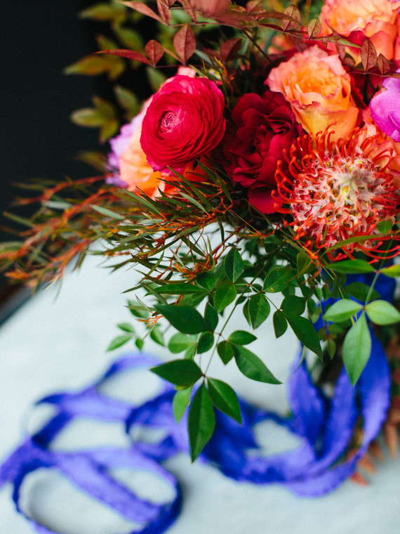 Colorful bridal bouquet
