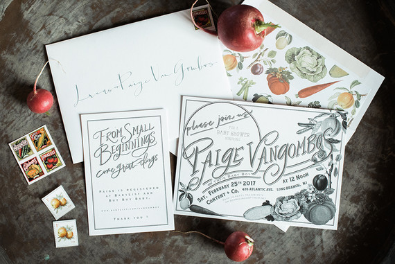 Veggie garden baby shower invites