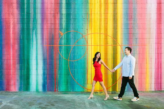 Colorful engagement portraits