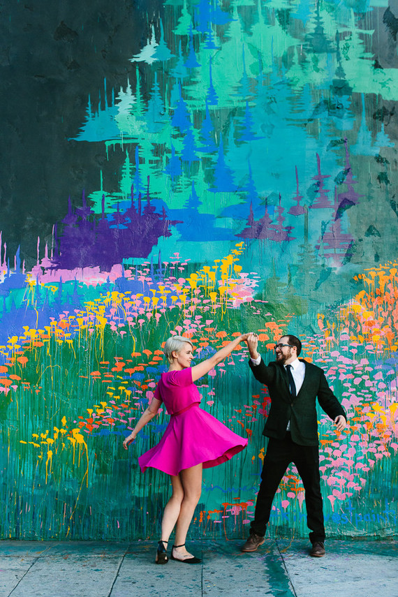 Colorful engagment portraits