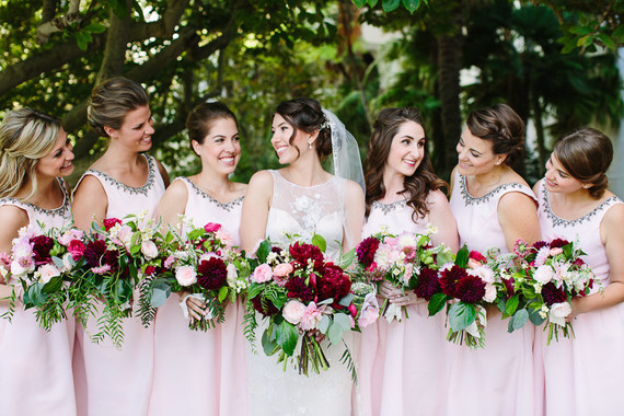Pink bridesmaids