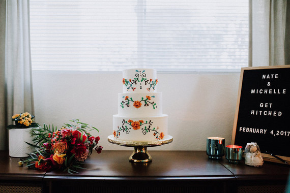 Fiesta themed wedding cake
